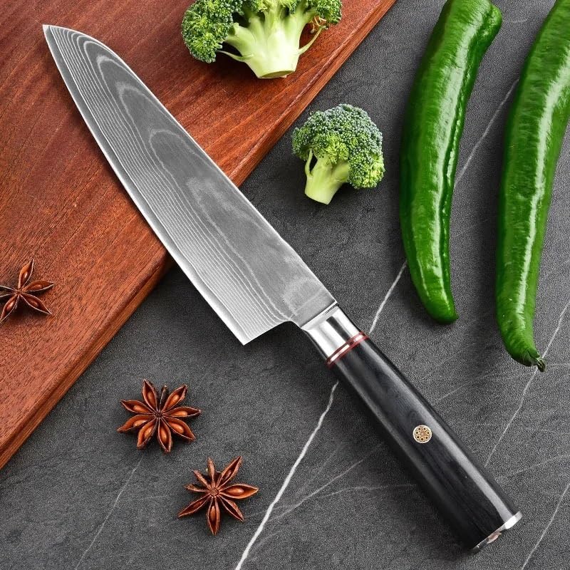 Meat Cleaver,Cleaver Knife, 7.5 Inch Chef Knife Wood Handle 67 Layers Damascus Steel 10Cr15MoV Blade Sharp Cleaver Slicing Santoku Japanese Kitchen Knives