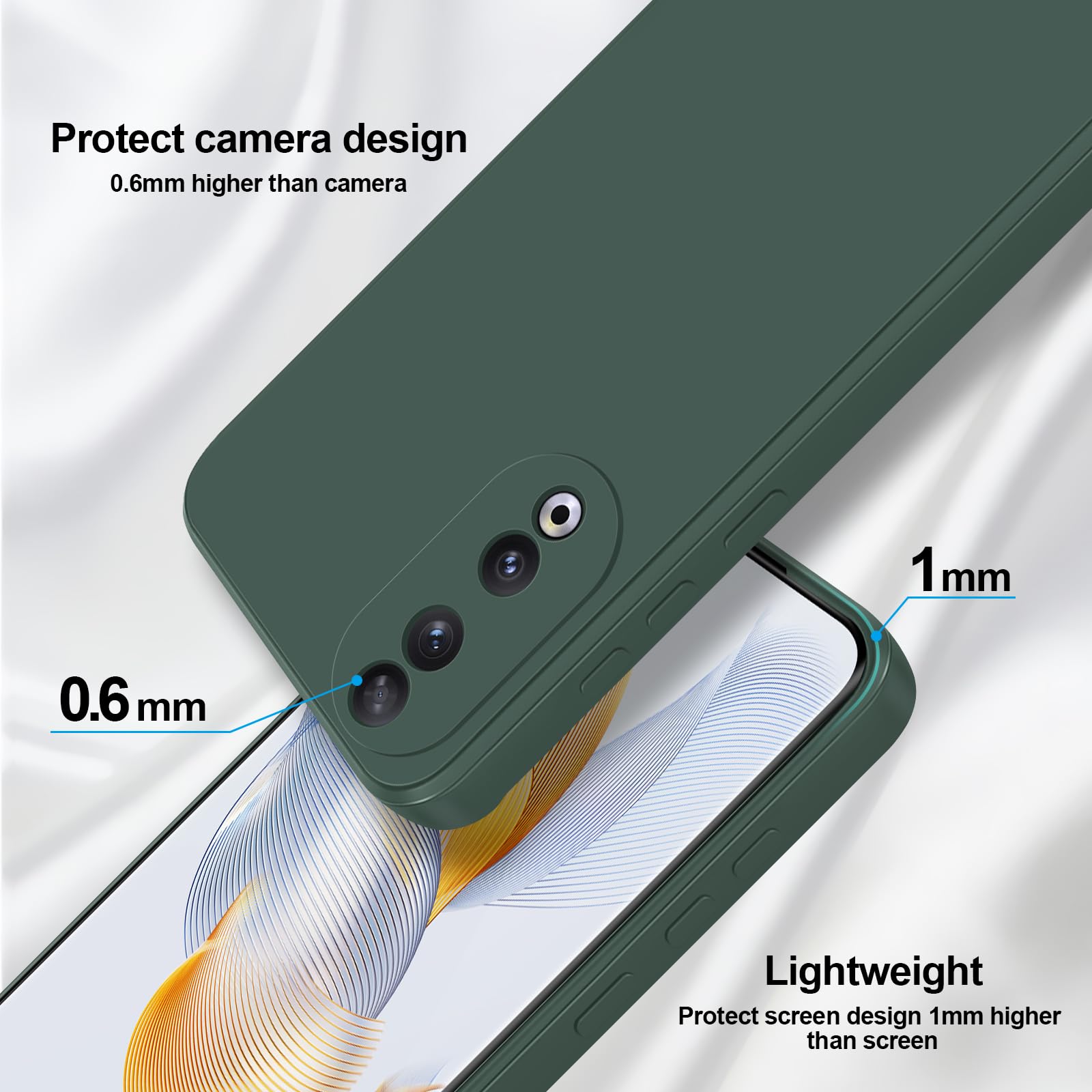 GiiYoon Case Compatible with Honor 90 5G, Silky-Soft Touch Full-Body Protective Phone Silicone Case - Image 4