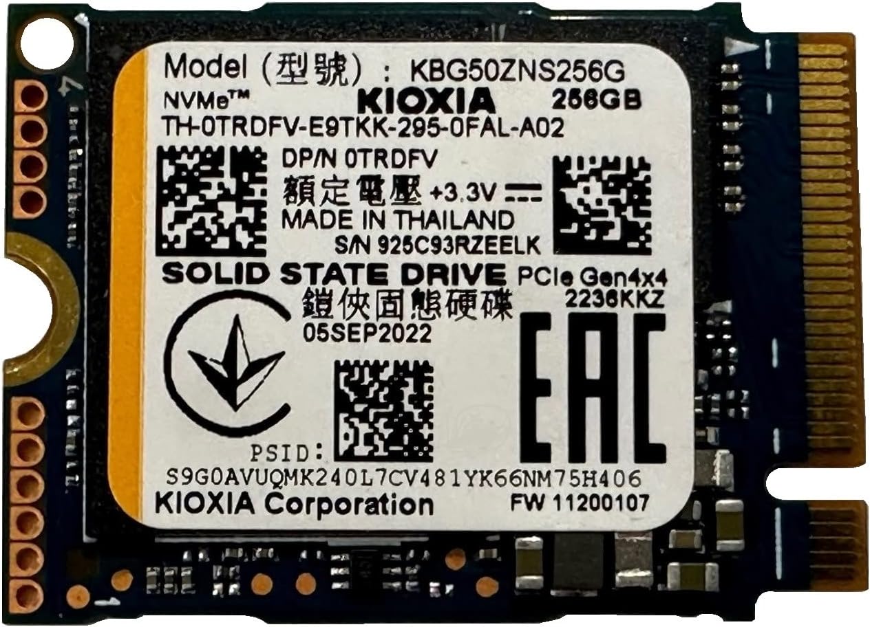 OEM Kiox 256GB M.2 PCI-e NVME SSD Internal Solid State Drive 30mm 2230 Form Factor M Key Steam Deck
