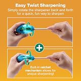 Bostitch Office Twist-N-Sharp Manual Pencil Sharpener, 2 Holes for Standard and Jumbo Pencils with Ratchet Technology, 1 Sharpener Random Color – view 4