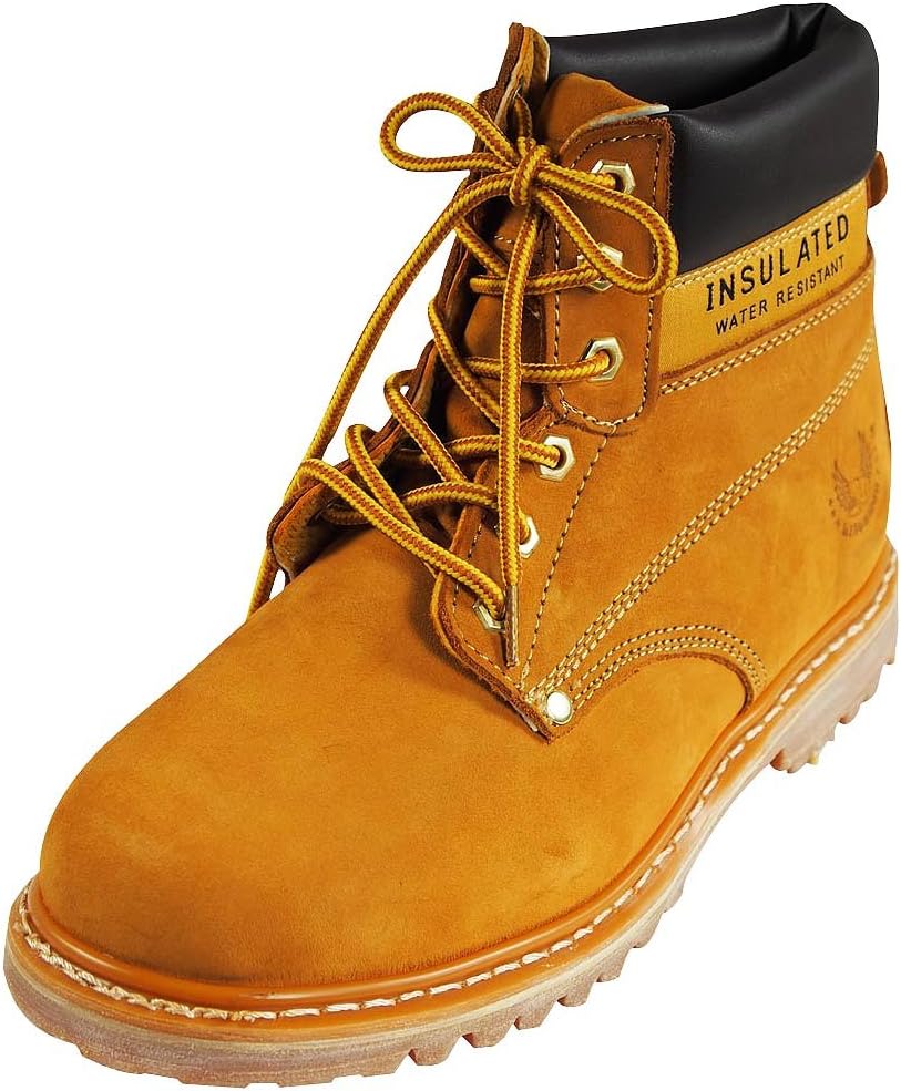 kingshow - Mens Water Resistant Snow Work Boot, Wheat 38540-8D(M) US