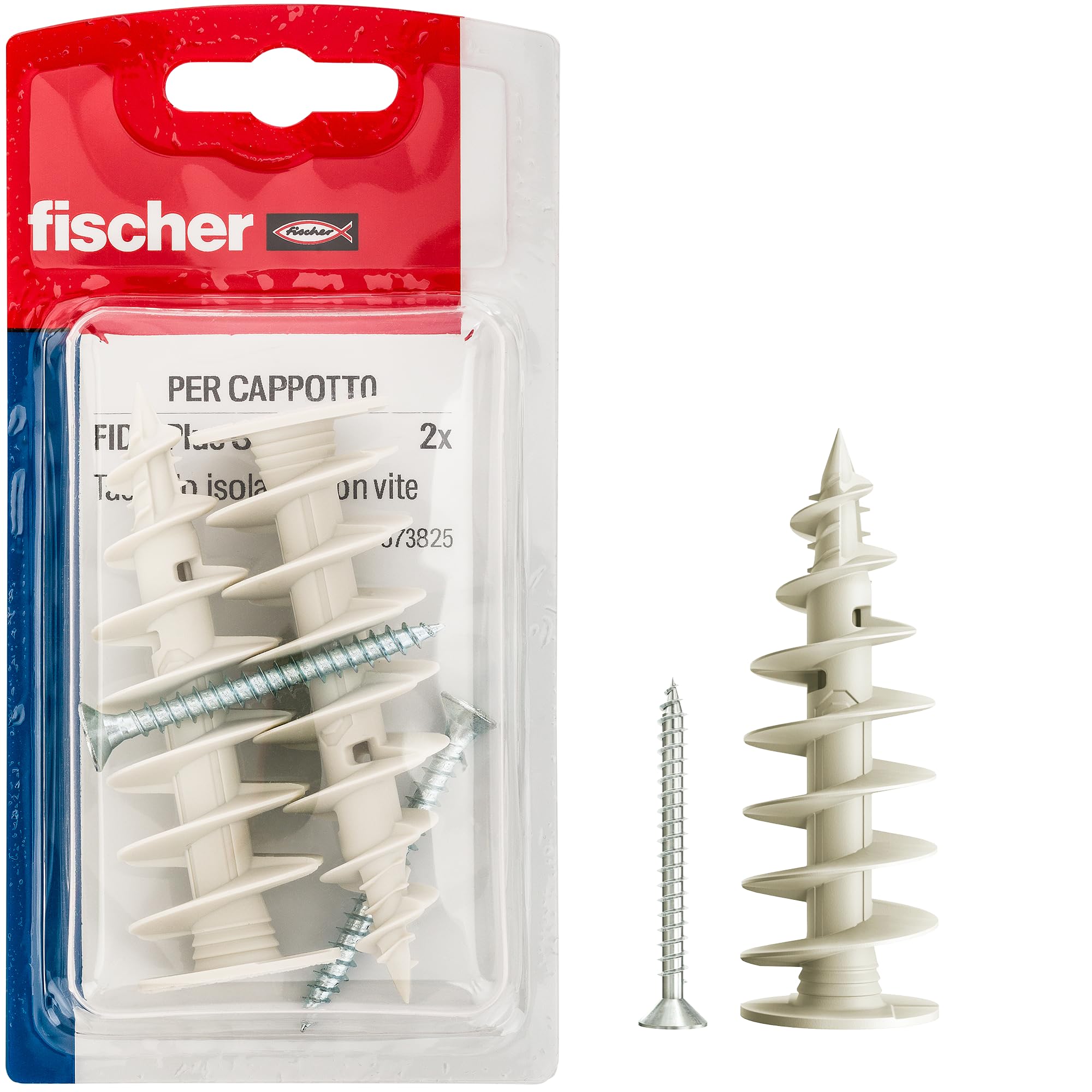 Fischer FID II Plus 80 mm, 2 x Dowels with Screw for Coat, Insulating, Chemical Dowel, 573825