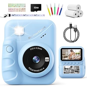 Gofunly Kids Camera Instant Print,2.0" 1080P Kids Digital Camera With