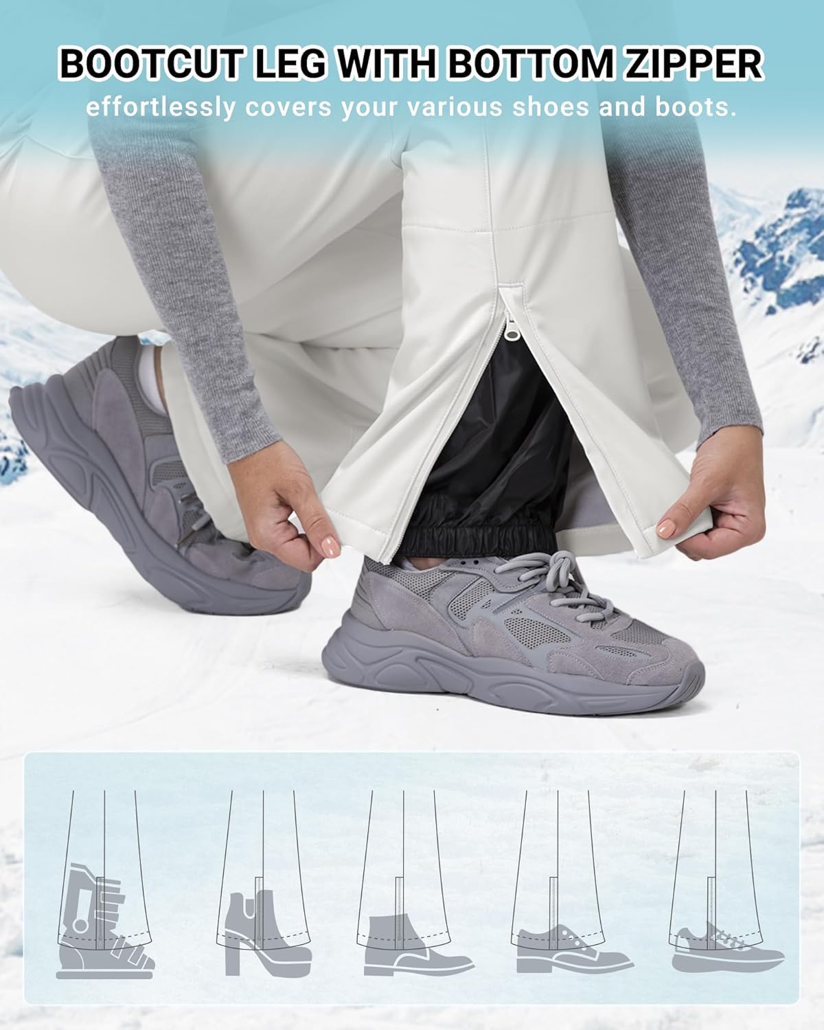 33,000ft Women's Softshell Snow Pants Waterproof Warm Ski Pants Insulated Ripstop Snowboard Winter Pants
