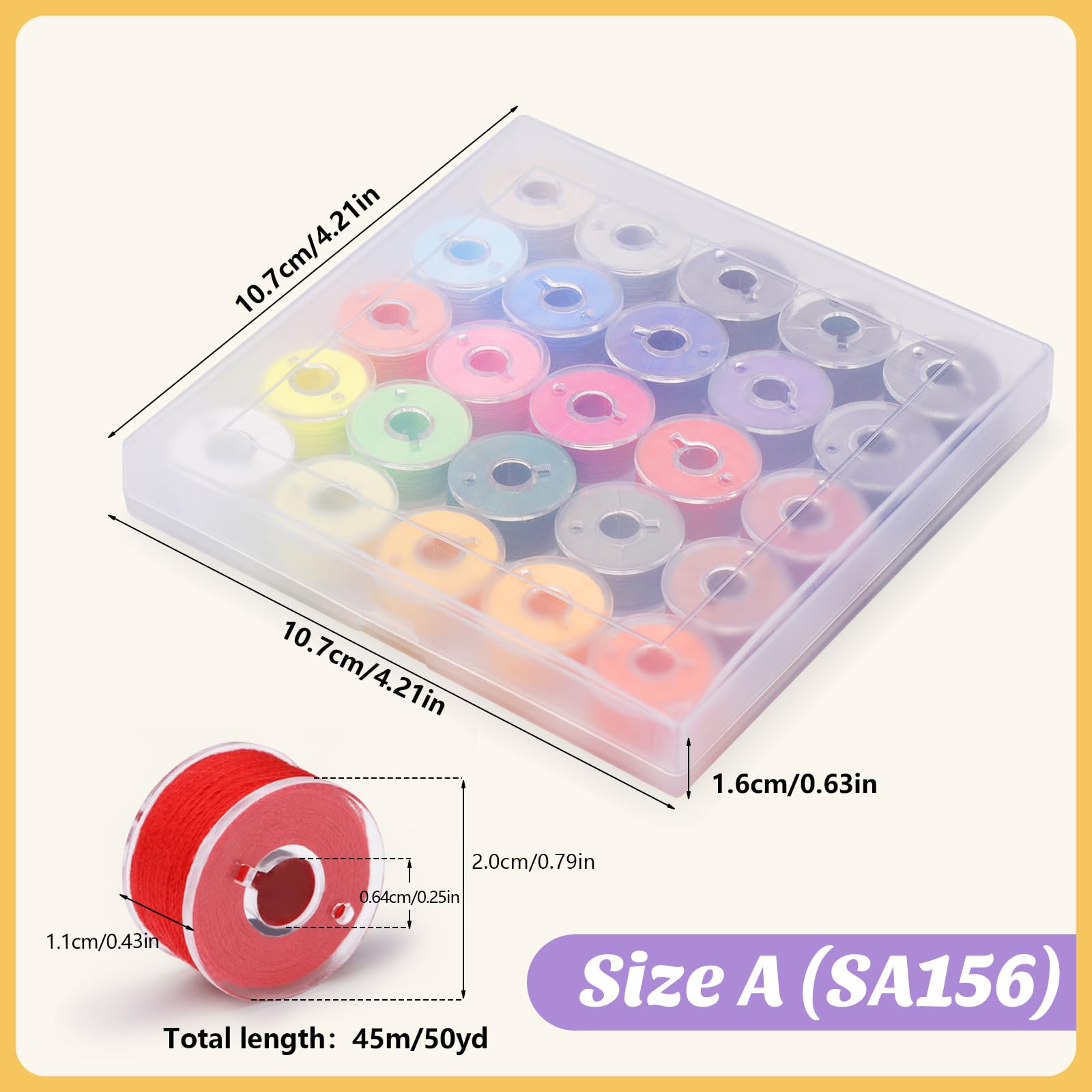 Sewing Thread & Embroidery Bobbins - 25 Colors -2