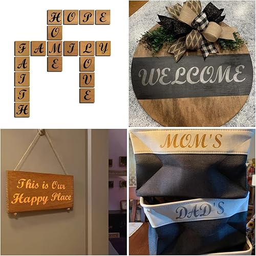 Miniatura 2 de Plantillas de letras del alfabeto de 2 pulgadas para pintar, paquete de 70 plantillas de letras y números con letreros para pintar sobre madera,