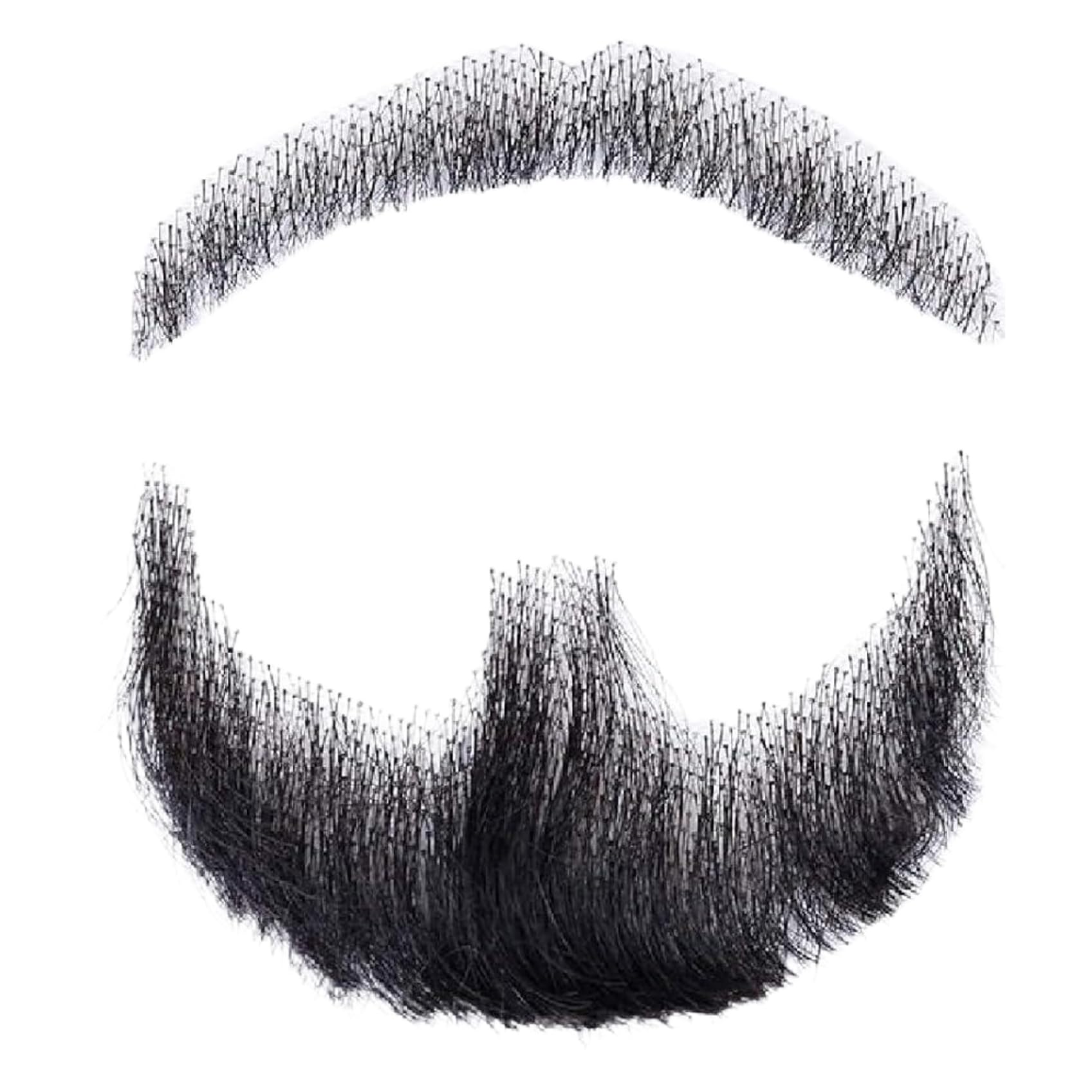 Barba Cabello humano Barba realista Bigote Vello facial invisible Traje de encaje para hombres Vestir Halloween Cosplay Fiesta de disfraces Negro...