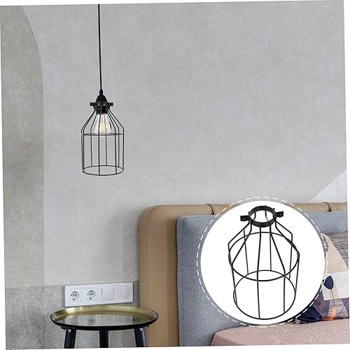 Miniatura 7 de Beaupretty Decoración retro, decoración retro, decoración retro, protector de bombilla de metal, soporte de lámpara de hierro, cubierta de lámpara