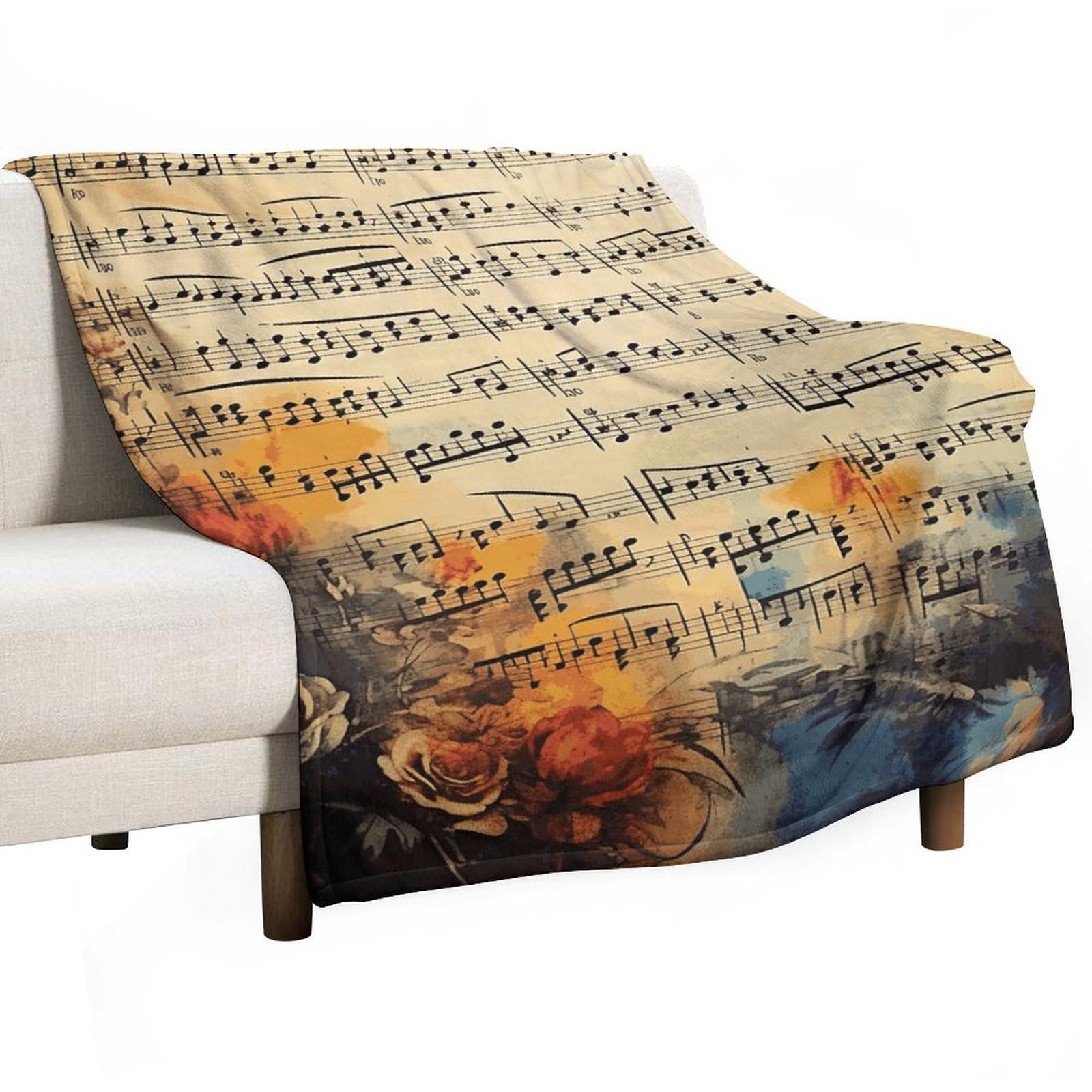 Plaid polaire musique en flanelle haut de gamme pour canapé et lit