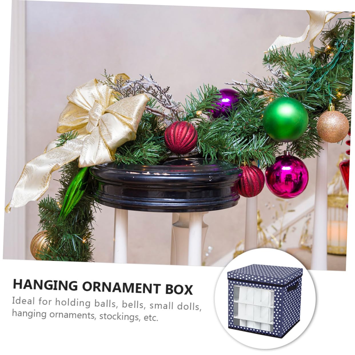 IMIKEYA 2Er-Box für Weihnachtskugeln Weihnachtsgeschenkbox Weihnachts- weihnachtskugeln aufbewahrung boxen christmas decoration storage box Oxford-Stoff