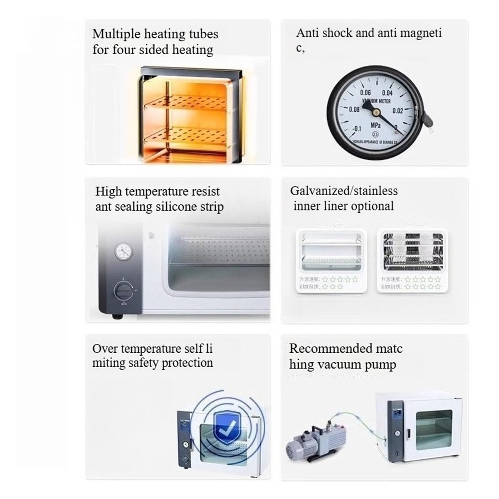 Horno De Secado Al Vacío, Soplador Temperatura Constante Calefacción Eléctrica Industrial Laboratorio(LC-DZF-6020AB)