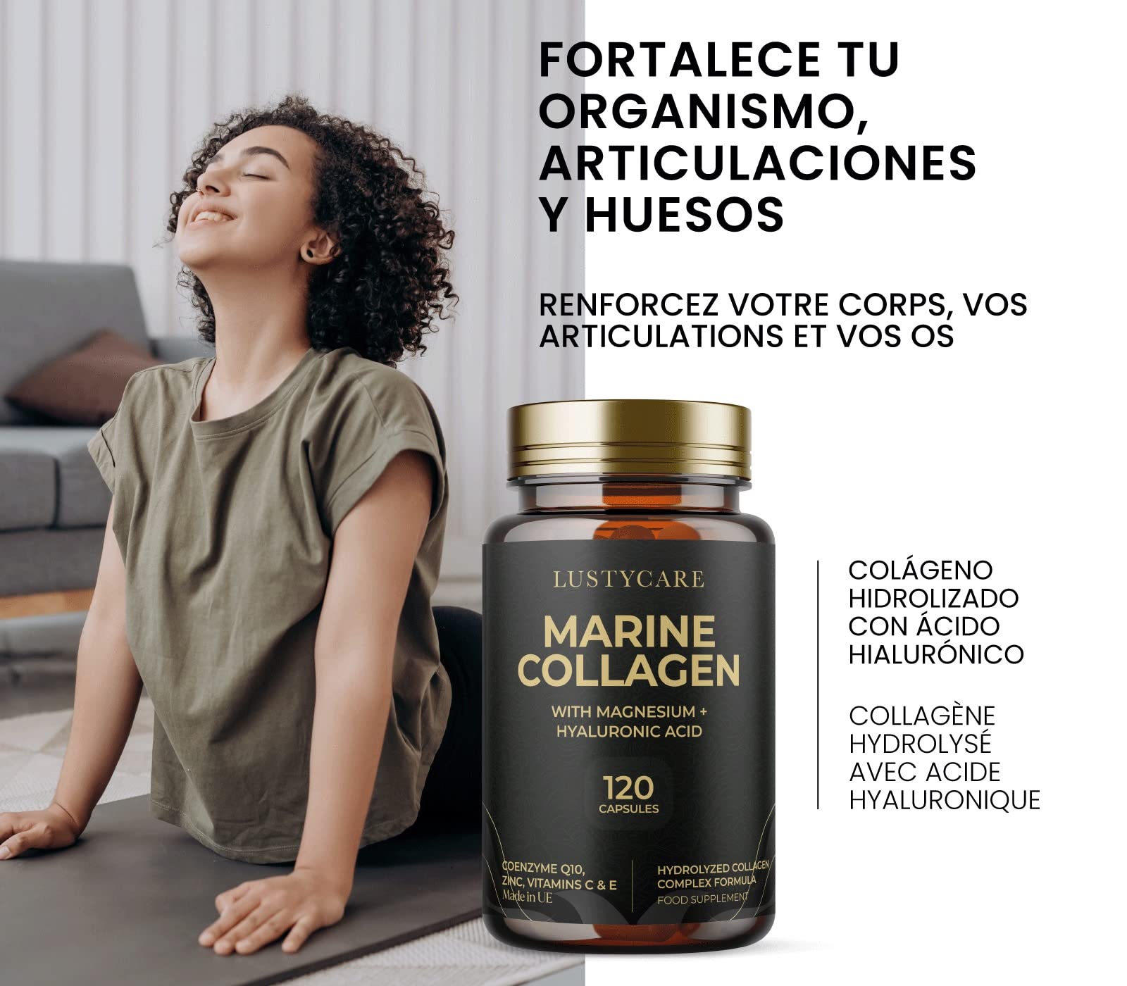 Complément Alimentaire Collagène Marin + Acide Hyaluronique & Coenzyme Q10 - 60 Comprimés - Granions