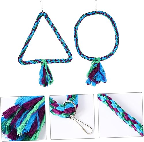 Miniatura 3 de Juguetes de juguete de columpio de loro, juguetes de escalada, guacamayo, perca, pájaro, columpio, cuerda para masticar, loro, columpio para