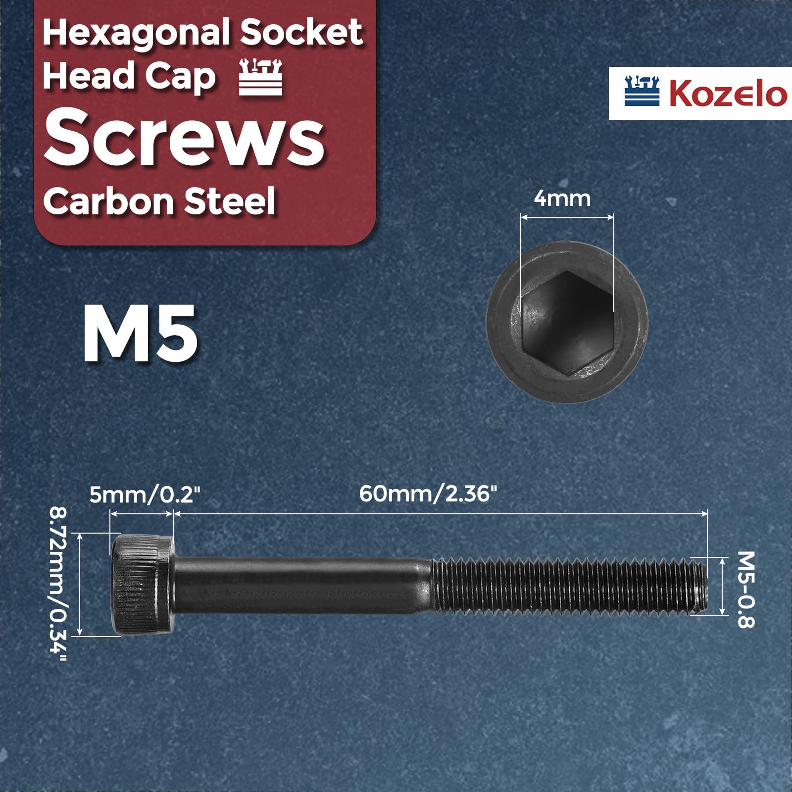 Kozelo 30pcs Socket Head Cap Screws - Image 2