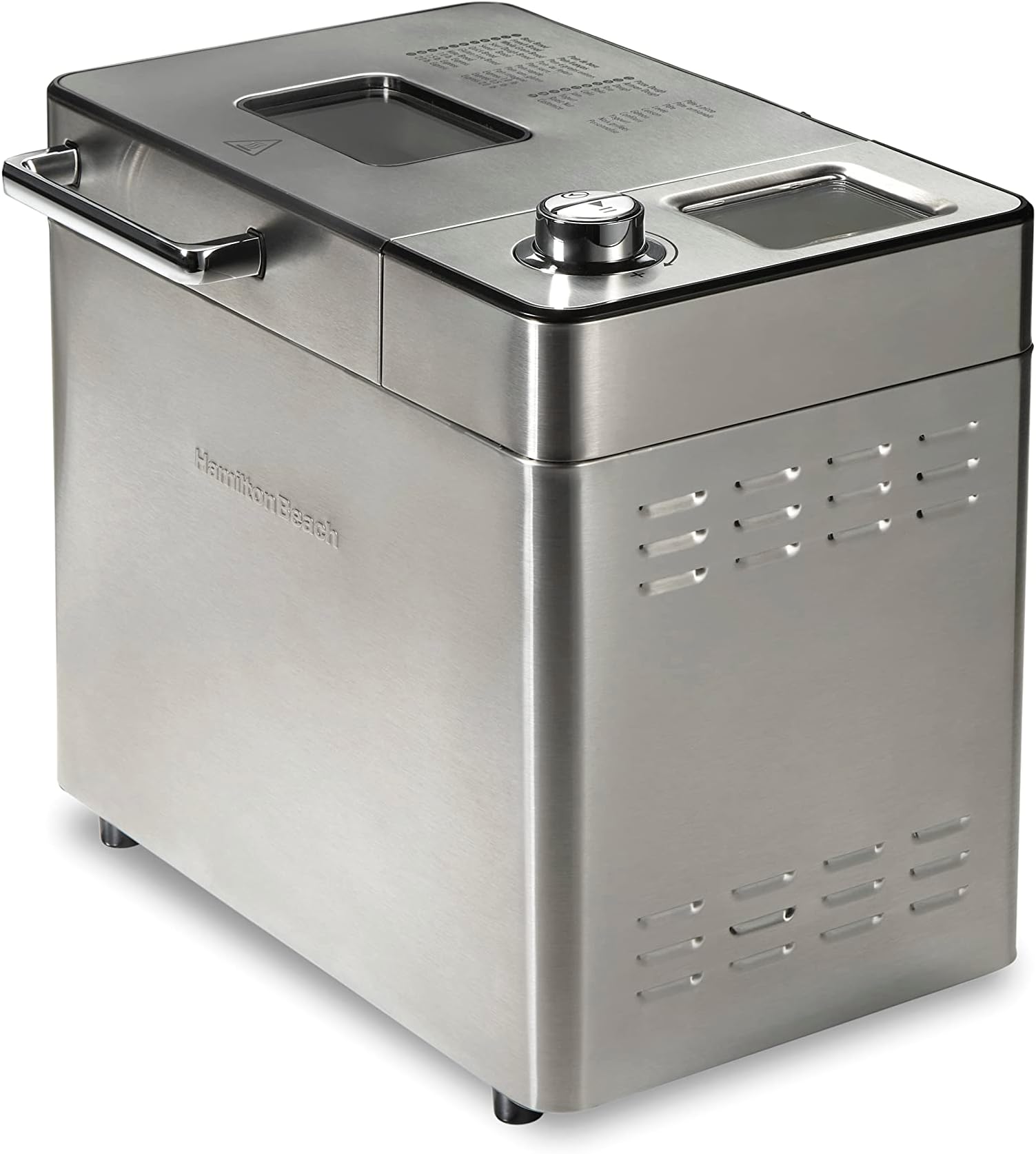 Hamilton Beach 29890 Premium Dough & Bread Maker Machine with Auto Fruit and Nut Dispenser, 2 lb. Loaf Capacity, 21 Programmable Settings Includes Gluten Free+Keto, Stainless Steel