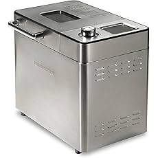 Hamilton Beach Premium Dough & Bread Maker Machine with Auto Fruit and Nut Dispenser, 2 lb. Loaf Capacity, 14 Programmable Settings Including Gluten Free, Stainless Steel (29888)
