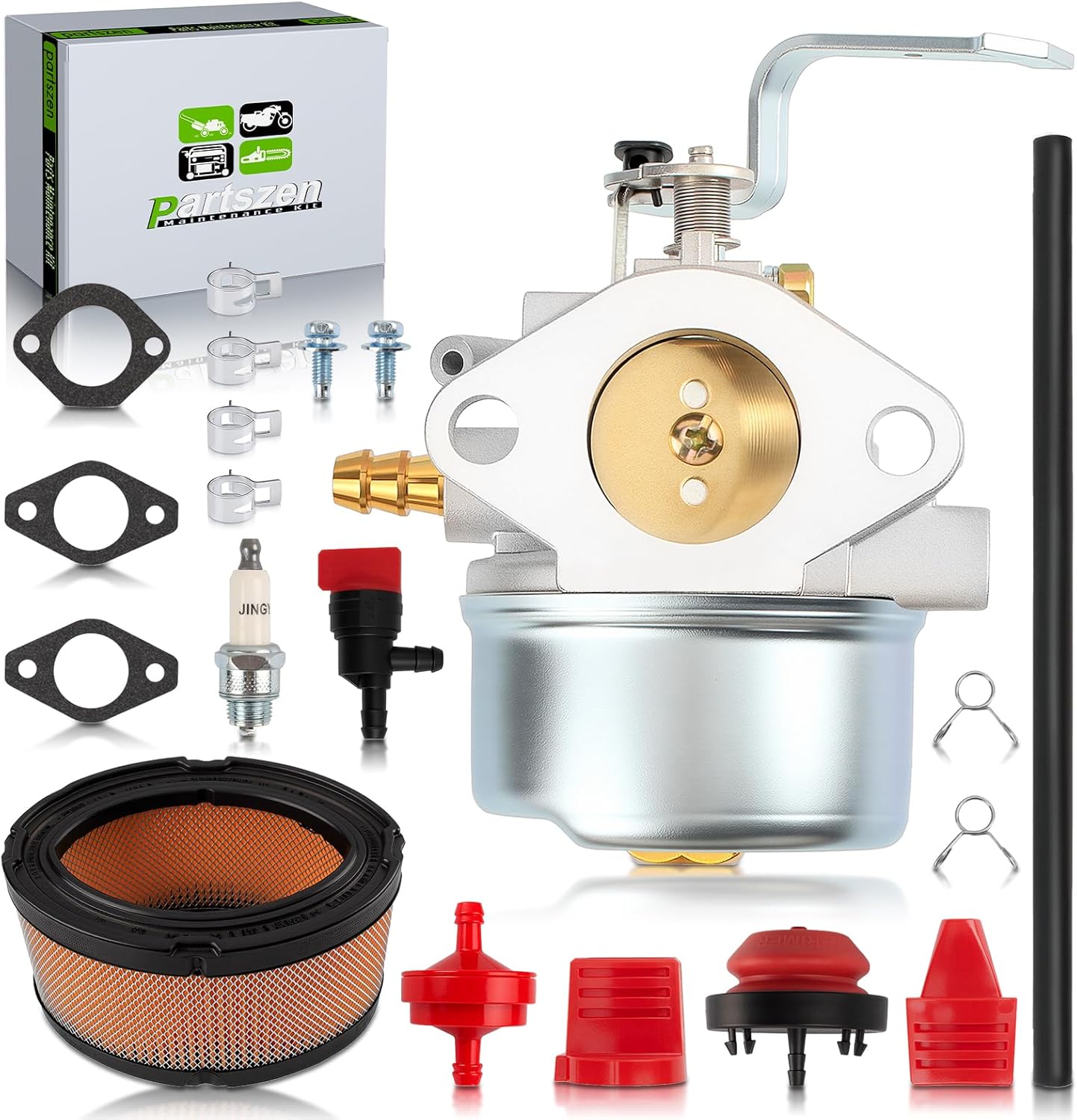 632689 640269 Carburetor with Spark Plug Fuel Filter Carb for Tecumseh 640260 640260A 640260B with Gasket Fits HM80 HM85 HM90 HM100 LH318XA LH358XA Engine Snow Blower