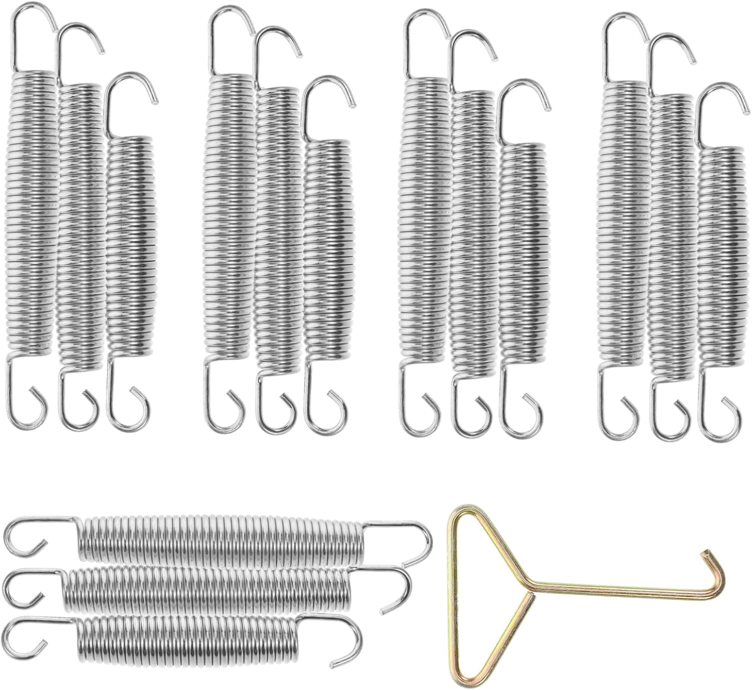 BESPORTBLE Universal Heavy Duty Trampoline Spring Replacement with T-Hook 10-Piece Set for Convenient Installation and Maintenance of Jumping Beds