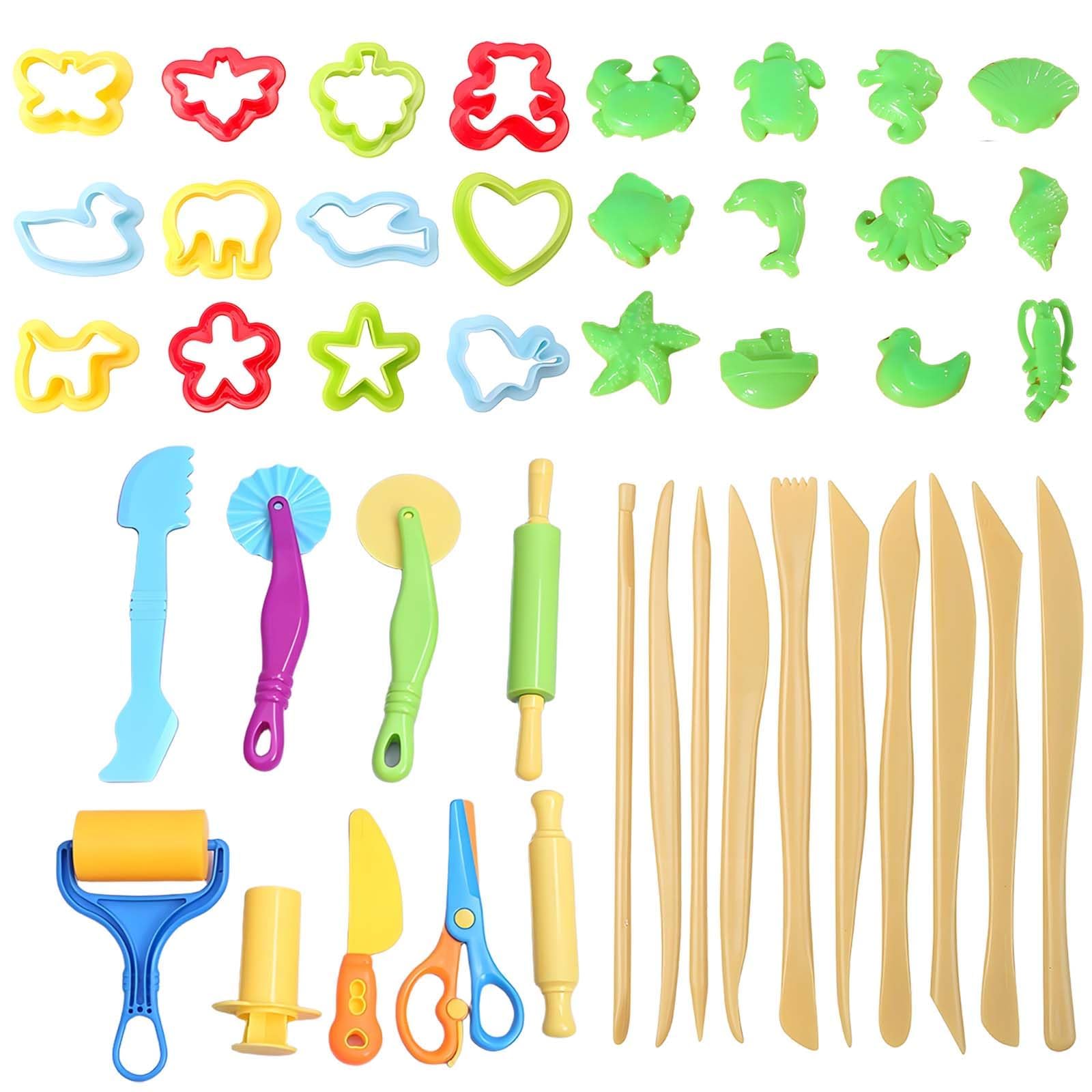 43 PCS Playdough Accessories, Playdough Set Play Dough Tools and Cutters Play Dough Sets for Kids 4-5 DIY Clay Dough Modelling Tools Set Rollers for Kids Creative Fun and Learning