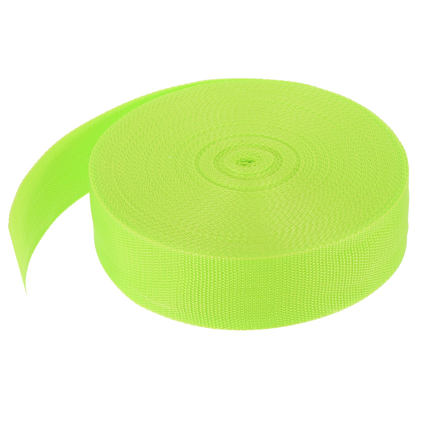 MECCANIXITY Lightweight Polypropylene Webbing Strap 2" 25 Yard Backpack Strapping Band Yellowish Green for Outdoor Luggage Cargo Straps