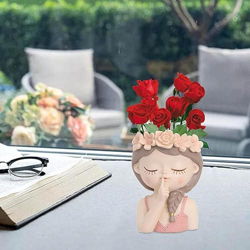 Miniatura 4 de Molde de maceta de hormigón, molde de maceta de silicona, molde de maceta de plantas suculentas Boo Girl, moldes de hormigón para manualidades,