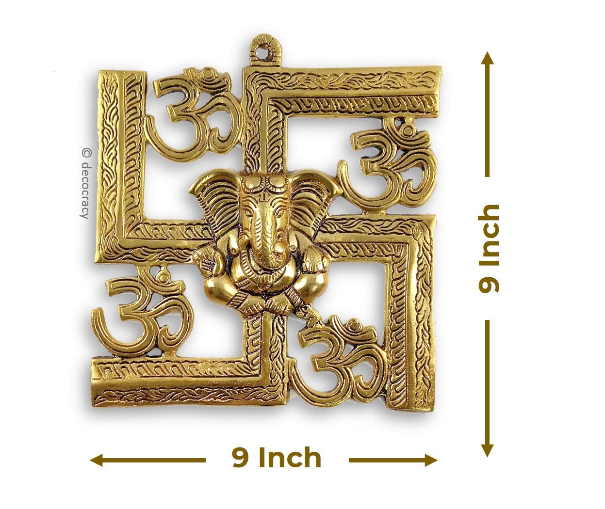 Decocracy Metal Swastik Symbol for Vastu, Feng Sui Swastik for Door