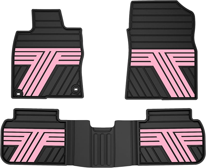 Tapetes Automotivos de Borracha TTX LIGHTING para Honda Civic 2022–2026, Preto e Rosa, Não Compatível com Híbrido