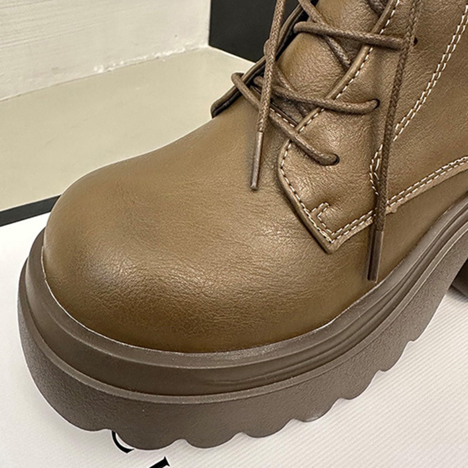 Generico Stivali Donna Antiscivolo Stivaletti con Lacci Comodi Eleganti Stivaletto Leggero Robusti Caldo Versatili Stivali da Pioggia Autunno Inverno Stivaletti per Outdoor Neve Giardino e Trekking