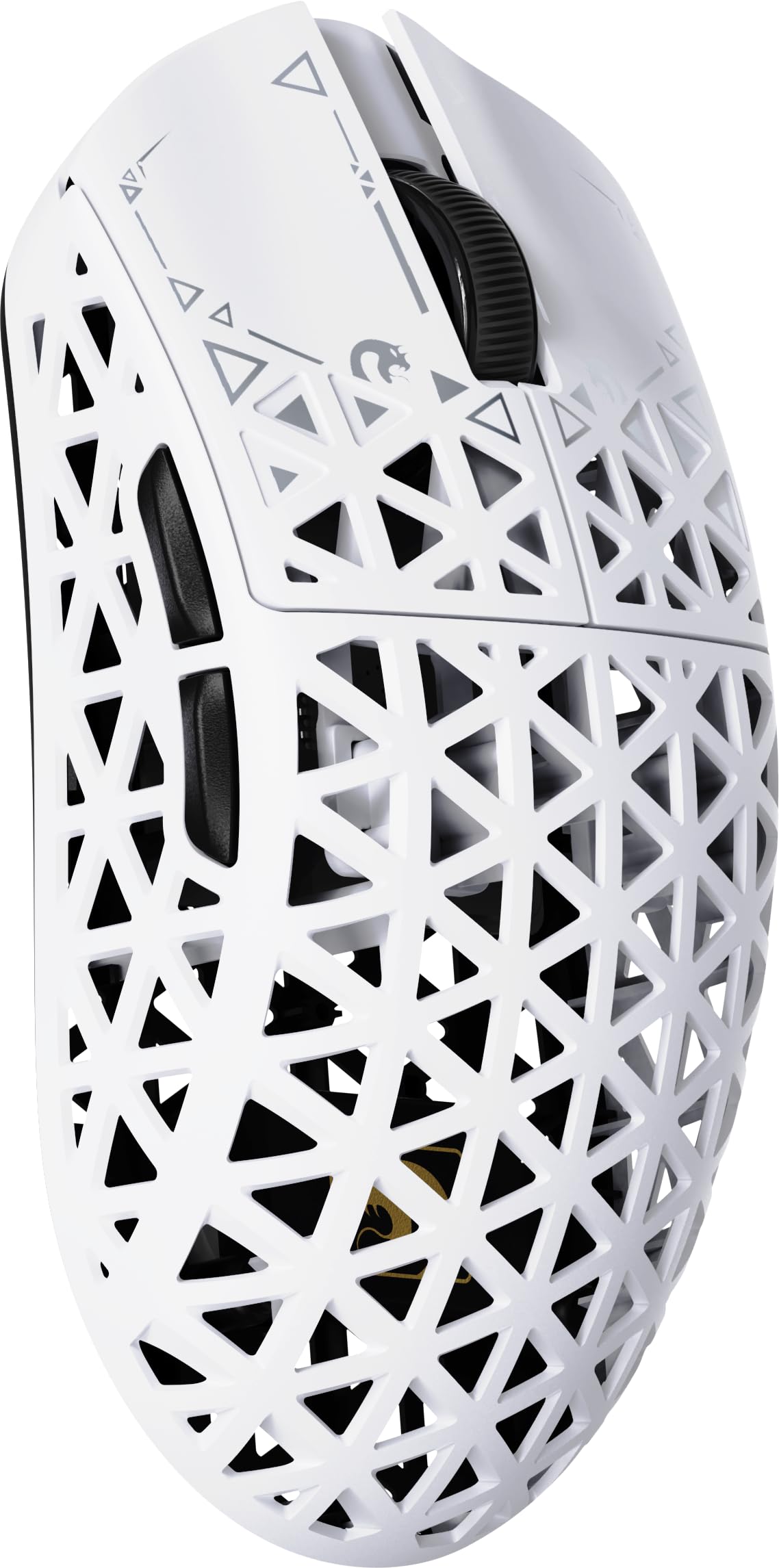 MAMBASNAKE M5 Ultra Carbon Fiber 8000Hz Wireless Gaming Mouse, 39g Superlight, 42000DPI, PAW3950MAX Sensor, Nordic 52840 Chip, Bluetooth/2.4G/USB-C Wired Mice wih Coiled Cable for PC/Mac (White)