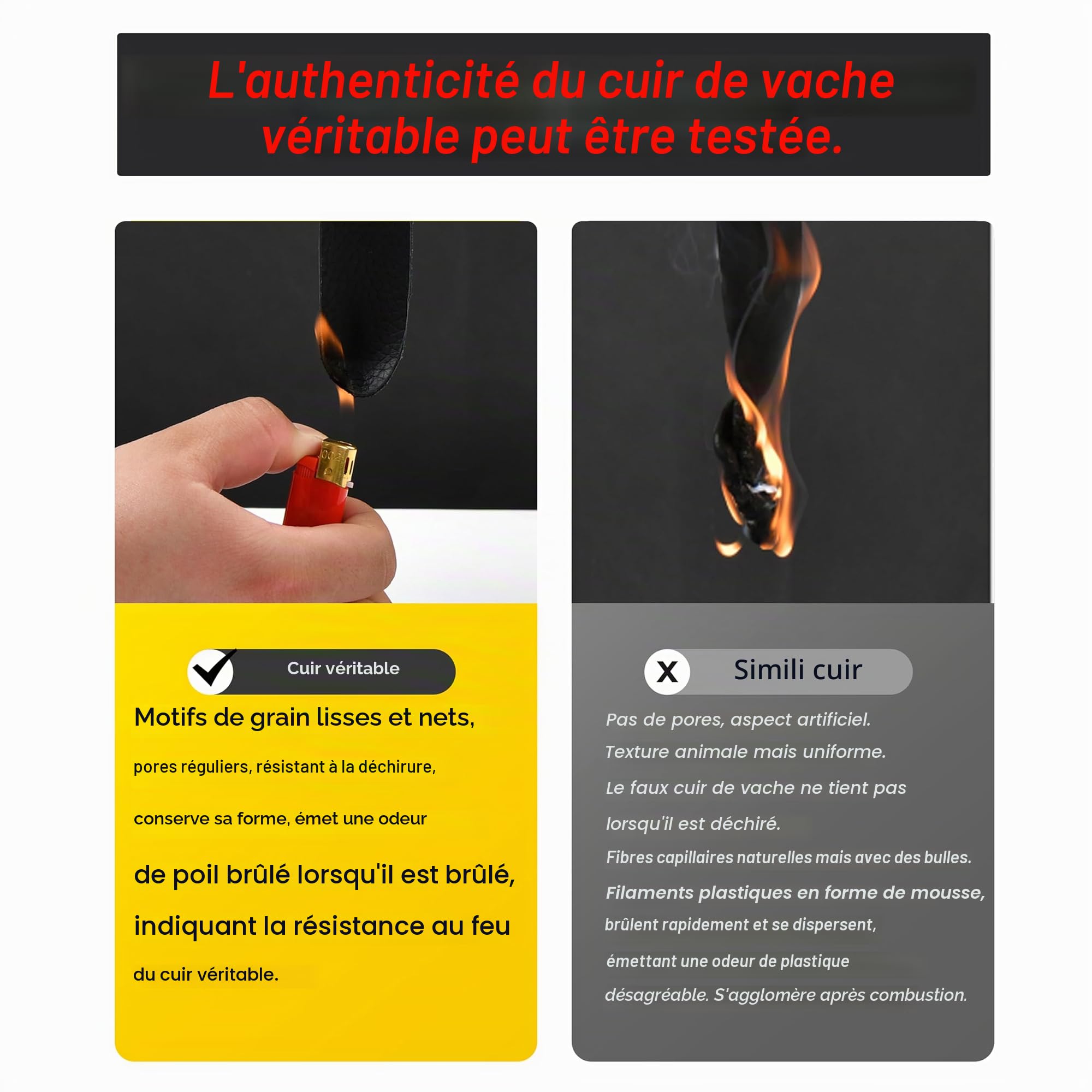 1P Cuir de Vache véritable Coussin Lombaire Voiture conducteur,Mousse à mémoire de Forme, véritable Cuir de Vache,Coussin Dorsal reiller Soutien Lombaire,Polyvalent(Gris)