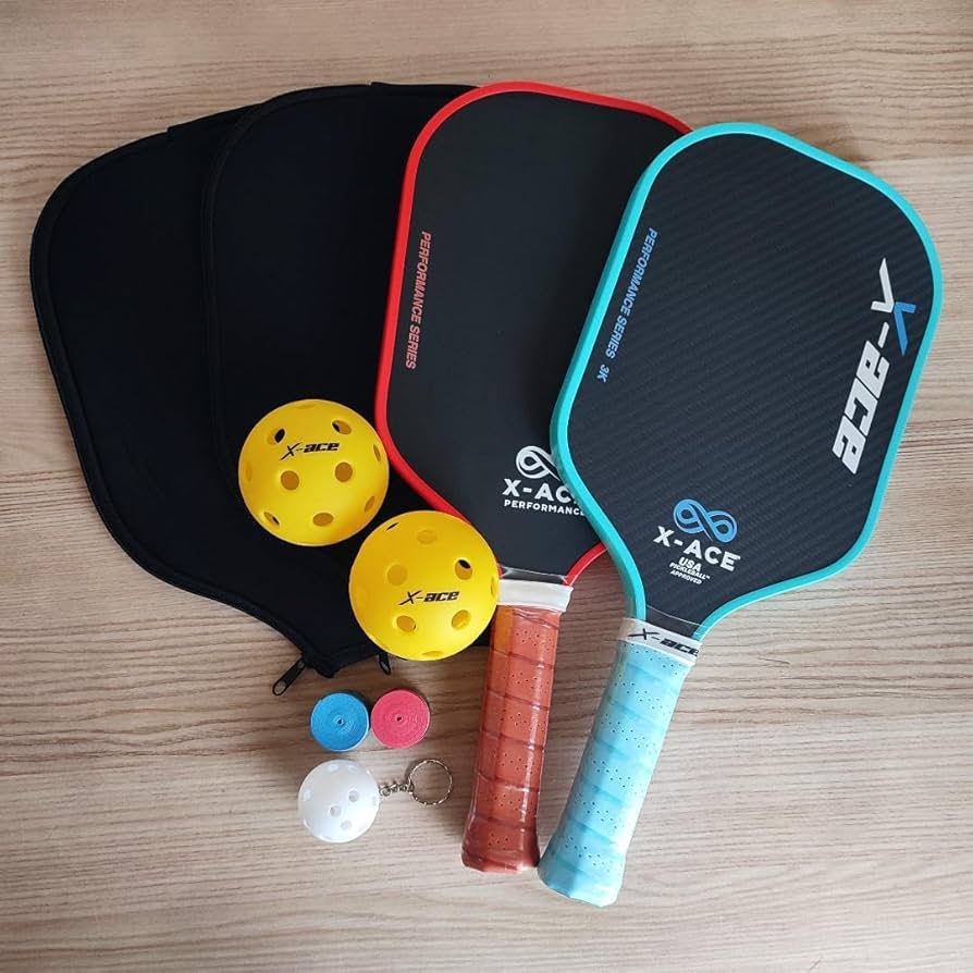 Amazon.co.jp: 2個セット ピックルボール パドル X-ace 生カーボン