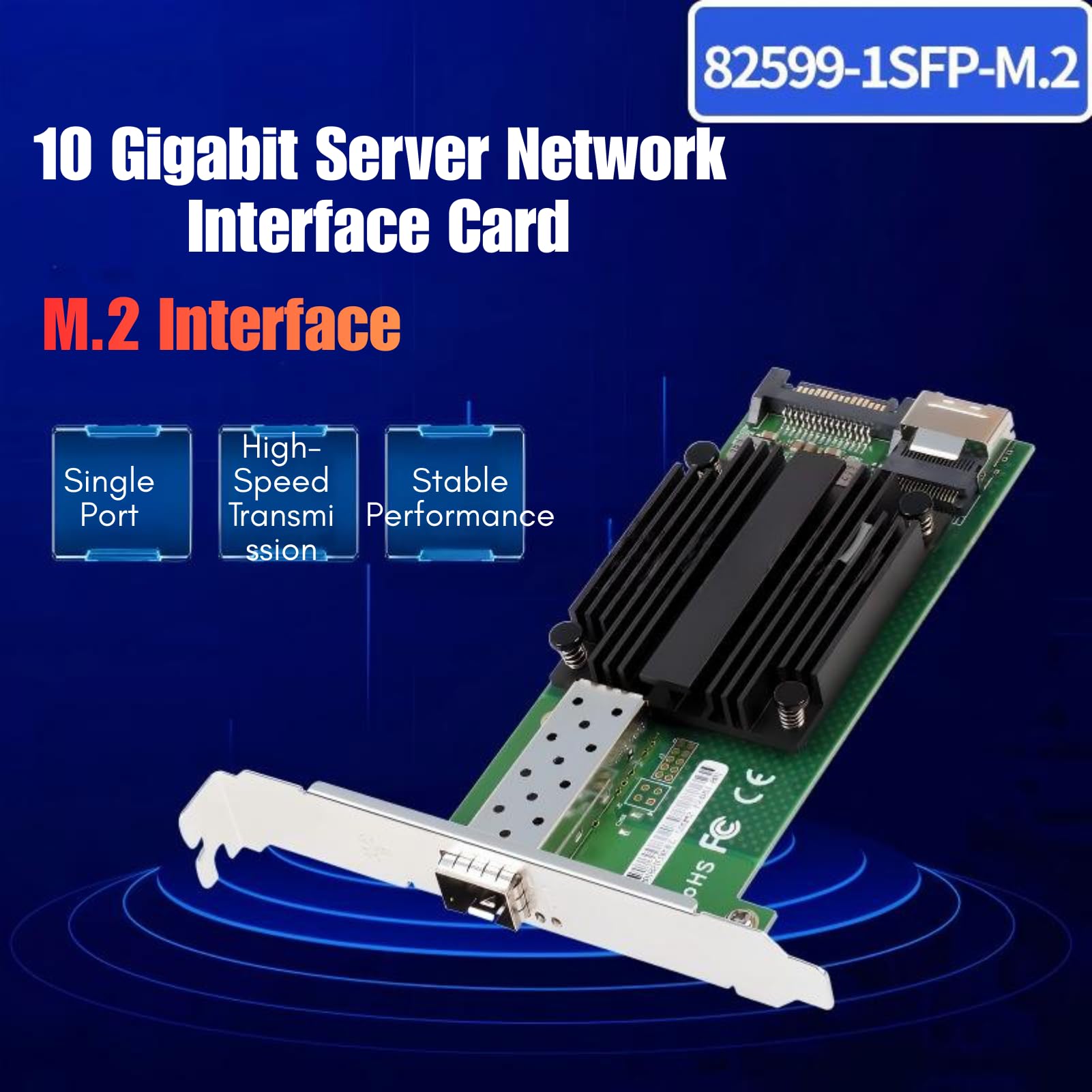10 GB Singolo SFP+ Scheda di Rete Ethernet M.2 a 10 GB B+ M Chiave 82599en -1 Single SFP+ Server di Controllo Industriale Scheda NIC per Winds 7/8/10