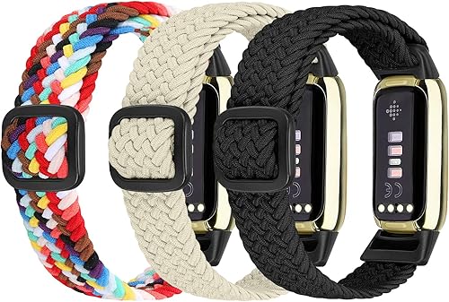 Ecogbd Elastisches Nylon Ersatzarmband Kompatibel mit Fitbit Luxe Armband, Weich