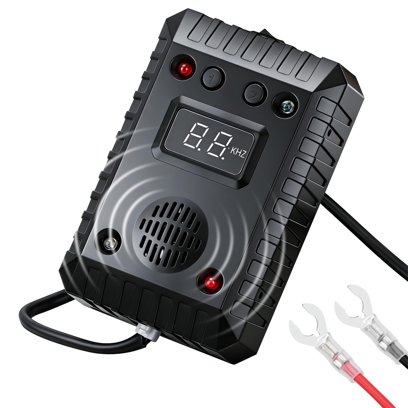 ANIREPUR Marderschreck Auto Ultraschall Marderabwehr, Anschluss an 12V Autobatterie, Marderschutz Auto Langfristiger Marderschutz im Motorraum