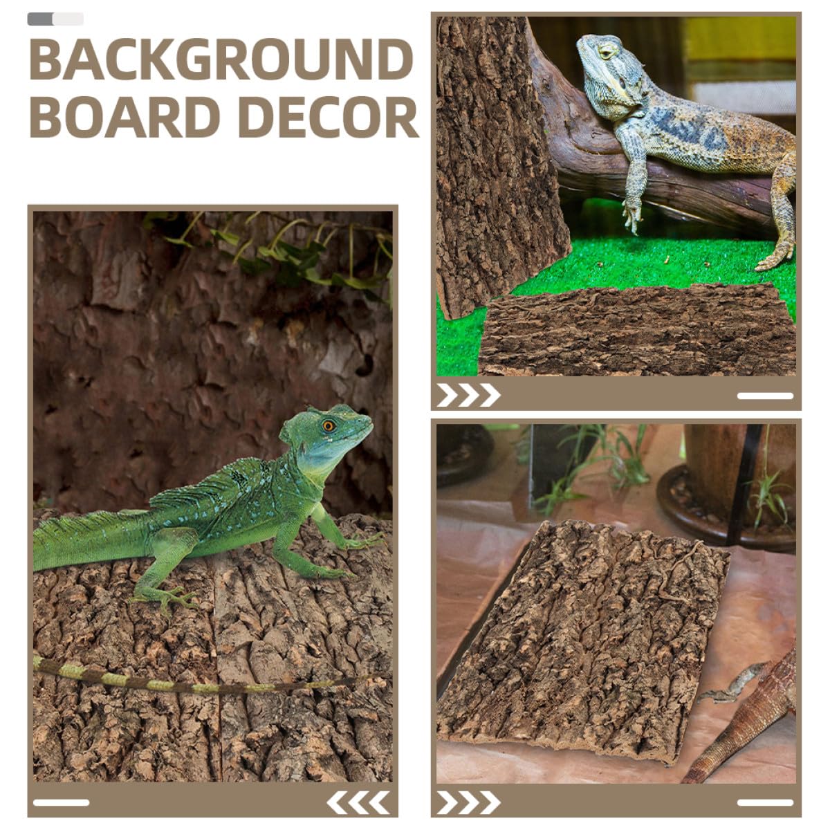 Abaodam Decoración de Corteza de Árbol de Reptil 4 Piezas Café | Fondo para Terrario y Acuario, Fácil de Cortar y Colocar, sin Mantenimiento
