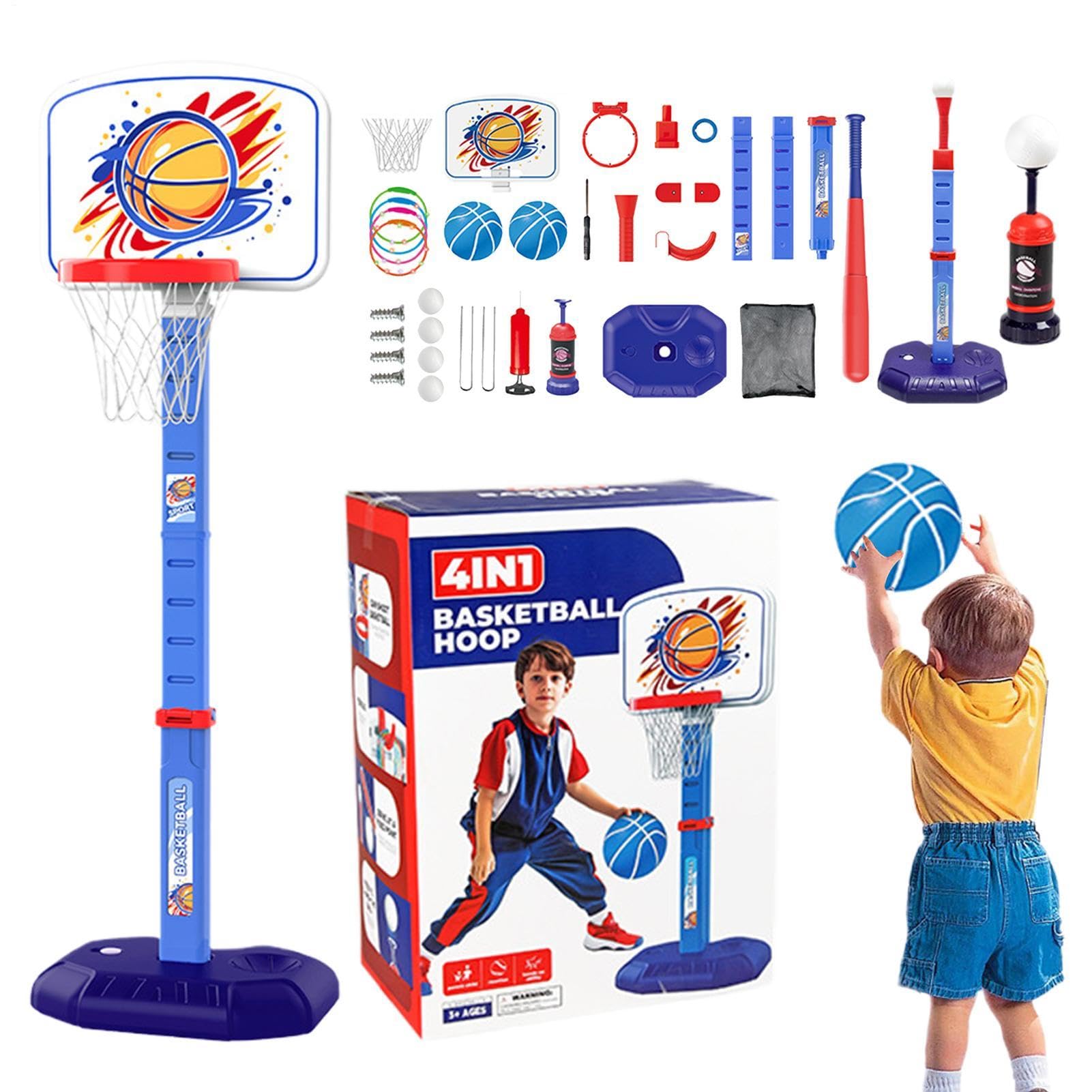 Canasta De Baloncesto Infantil Interior Juguete Deportivo Portátil para | Set De T Ball Y Juego De Lanzamiento De Anillas Juguetes De Baloncesto Para Niños De 1 A 8 Años