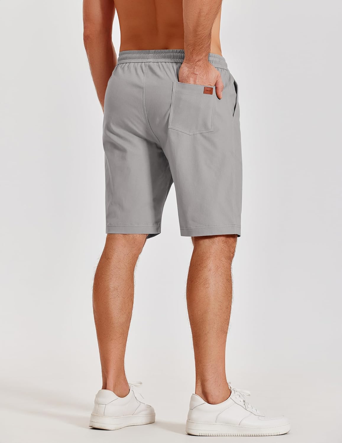 COOFANDY Mens Casual Shorts Cotton Elastic Waist Shorts Drawstring Summer Beach Shorts - Image 5