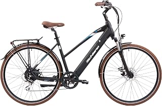 F.lli Schiano E-Voke 28" E-Bike, Electric Trekking Bike with 250W Motor and removable 36V 11.6Ah Lithium Battery, Shimano 8 Speeds, in Black