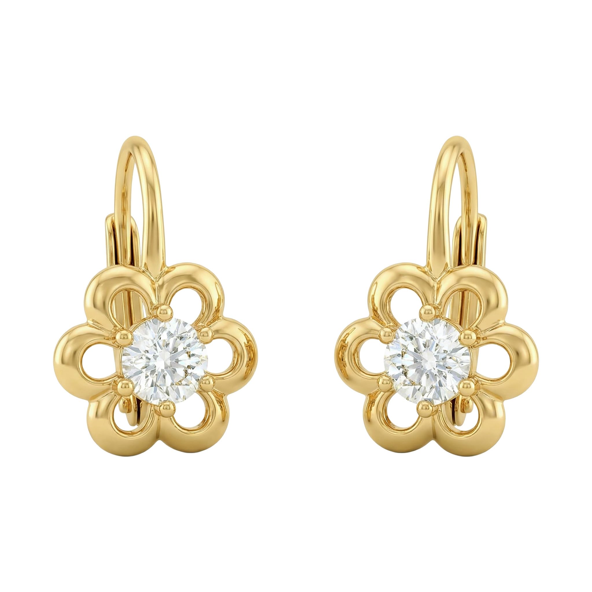 SOFIA MILANI - Boucles d'Oreilles pour Femme en Argent 925 - avec Pierres de Zircon - Boucles d'Oreille Pendantes en Forme de Fleur