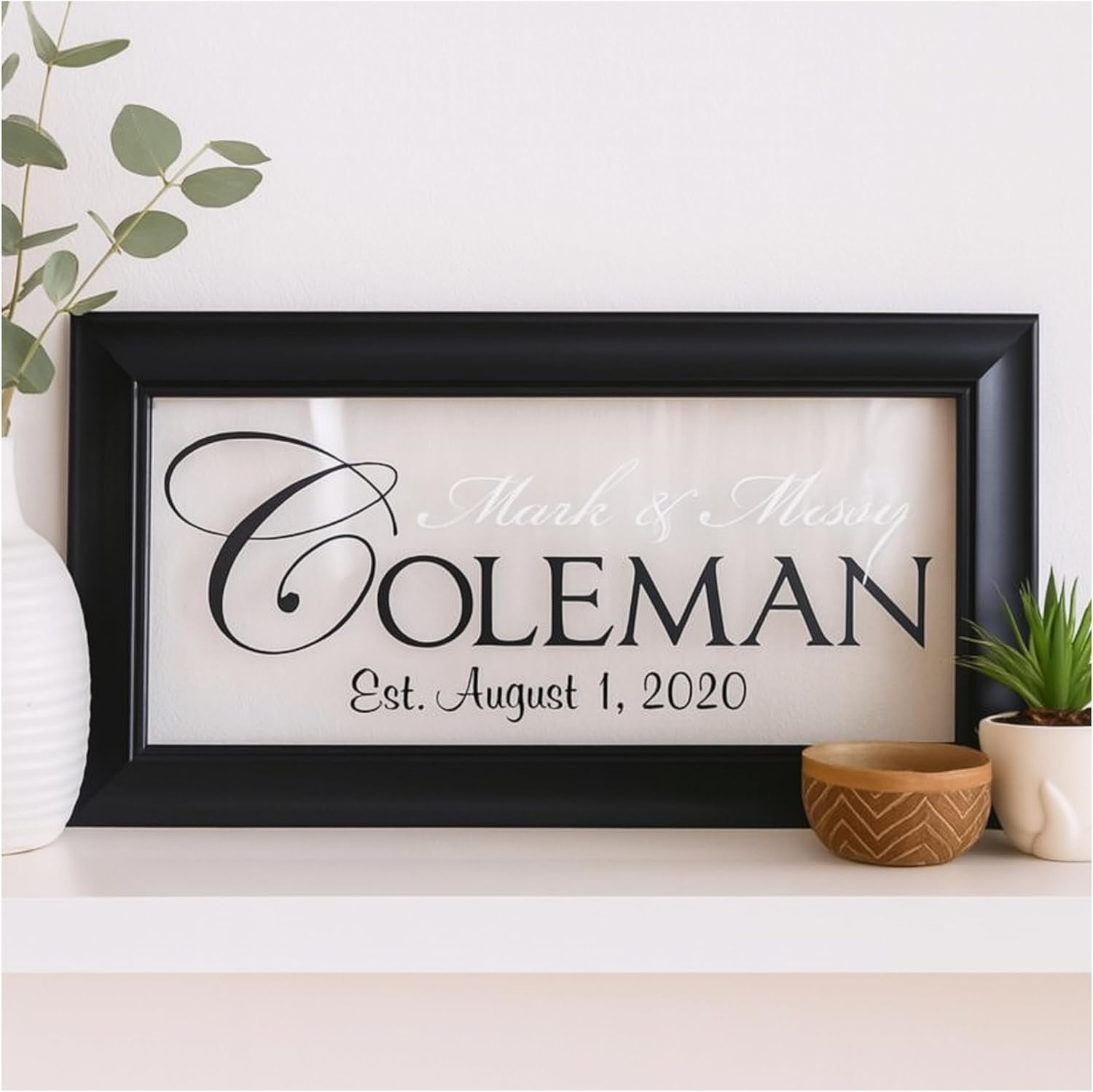 Personalized Acrylic Family Name Sign With Established Date 11x21