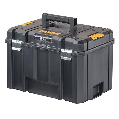 DEWALT TSTAK Tool Box, Extra Large Design, Removable Tray for Easy Access to Tools, Water and Debris Resistant (DWST17806)