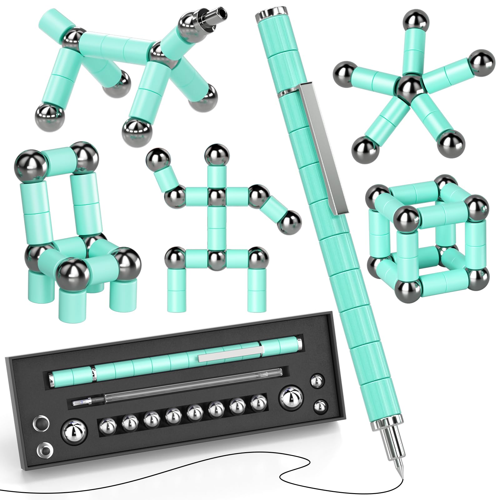 Fidget Pen Gifts, Valentine Gifts,Gifts for Teenage Boys? Easter Basket Stuffers for Teens, Novelty Gifts for Teen and Adults Gifts?Easter Basket Stuffers for Teens (Light Blue)