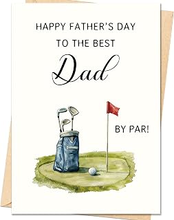 Funny Fathers Day Card, Fathers Day Cards Gifts from Daughter Son | Happy Father's Day Golf Gifts Card Decorations for Dad