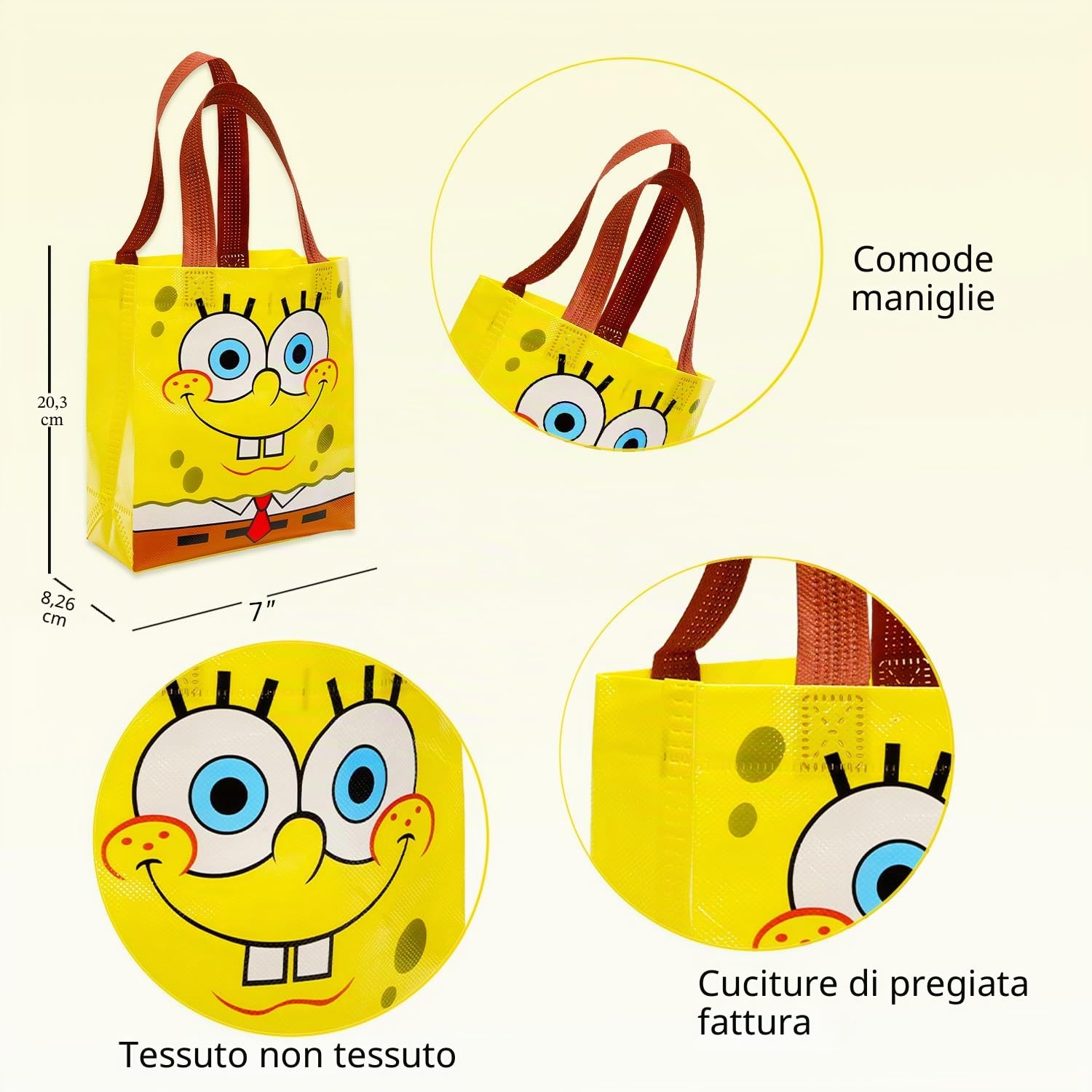 Spongebob - Set di 24 bomboniere con sacchetti per feste, mini libri da colorare, adesivi e tatuaggi temporanei, articoli per feste di compleanno Spongebob per bambini
