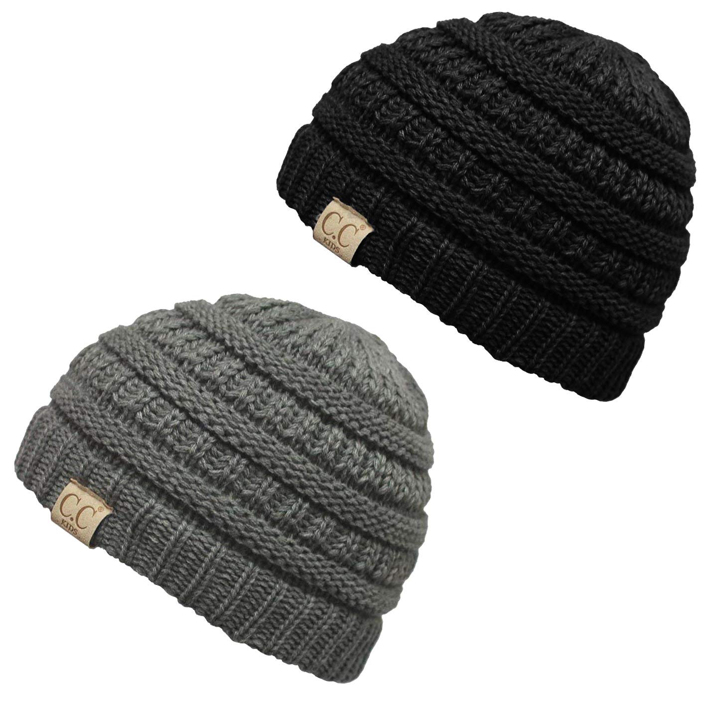 Funky JunqueKids Beanie Toddler Girls Boys Ribbed Knit Children’s Winter Hat Skully Cap