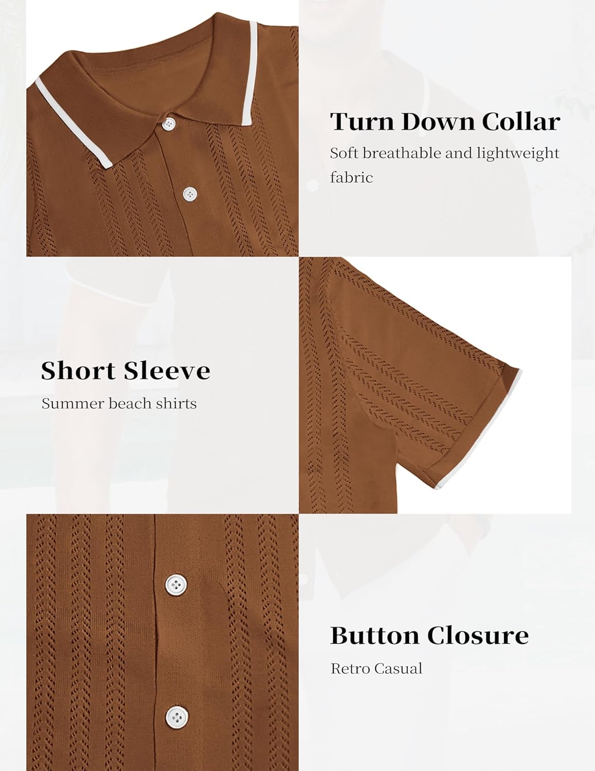 LETSEE Linen Shirts for Men Short Sleeve Blouse Button Down Dress Untuckit Shirts Beach Summer Wedding Hawaiian Outfit - Image 6