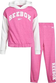 Girls' Sweatsuit Set - 2 Piece Fleece Hoodie and Jogger Sweatpants (Size: 7-12), Size 7, Phlox Pink