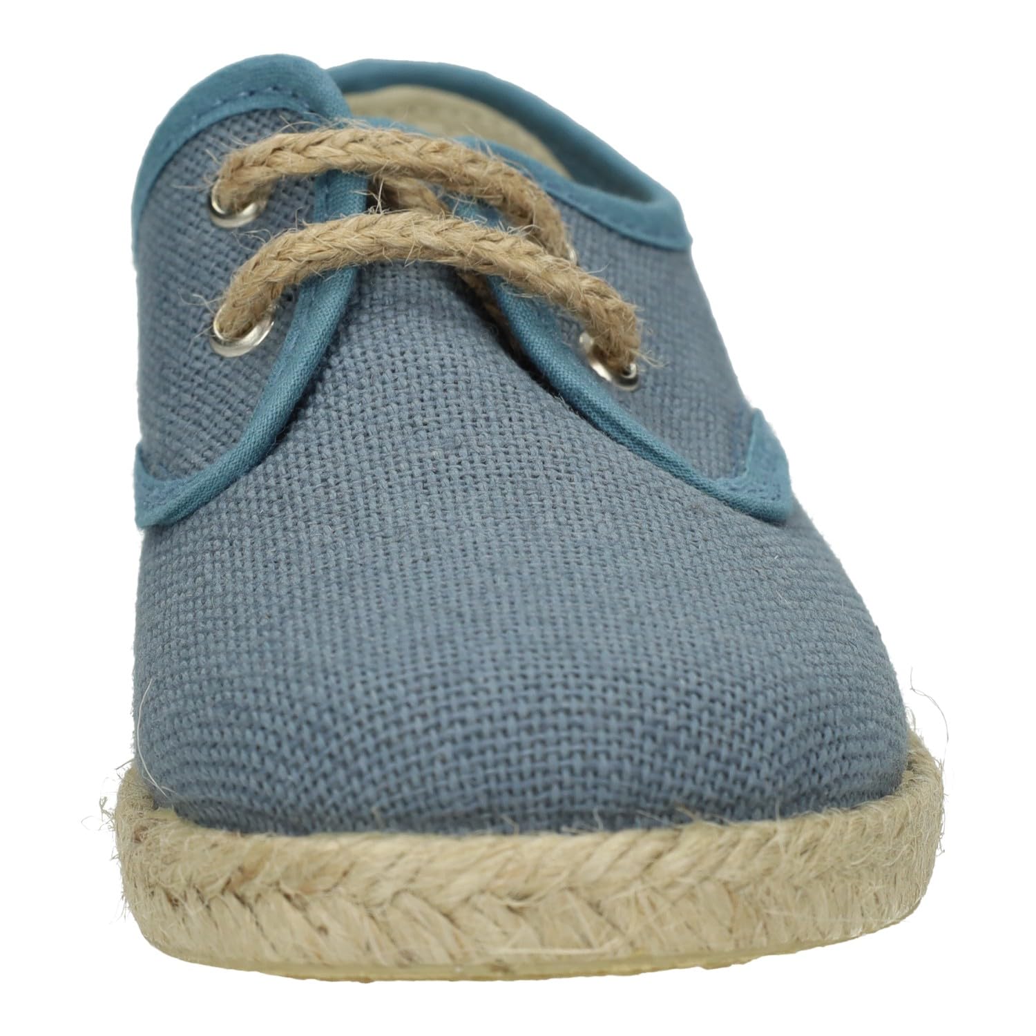 MADE IN SPAIN 267/L Chaussures en toile pour enfant en couleur indigo, espadrilles en toile avec semelle en sparte et semelle intérieure en cuir. Fabriquées en Espagne pour enfant