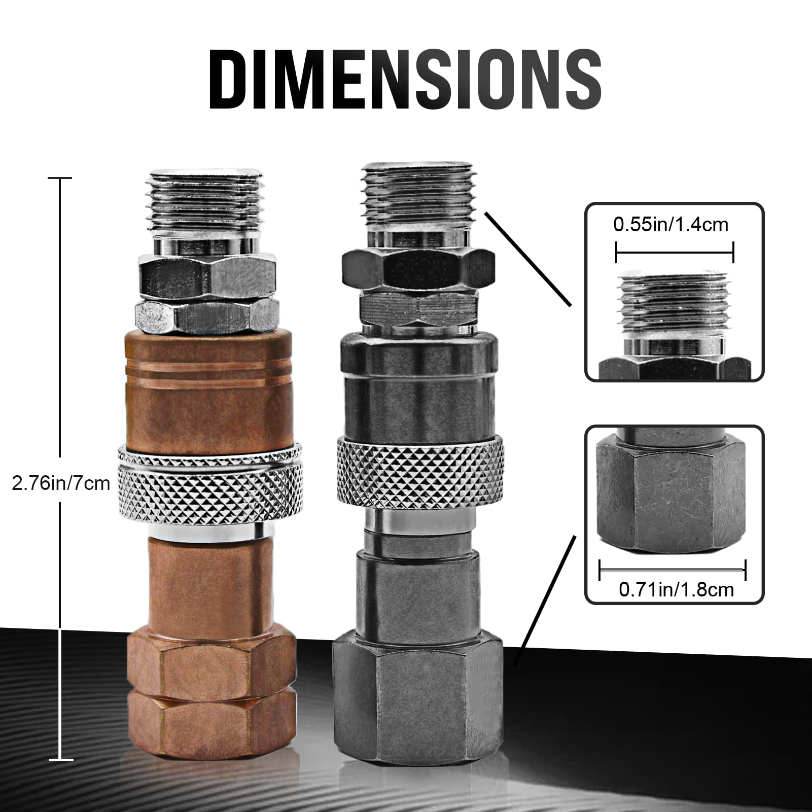 Juego de accesorios de conexión rápida de manguera de acetileno de oxiacetileno, kit de antorcha de oxígeno y acetileno, juego de acopladores de manguera de conexión rápida con mecanismo seguro de