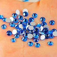 Vista 164 de Genie Crystal ss34 Red Glass Rhinestones 288 Pcs, 7.0 mm Big Light Siam Flatback Rhinestone, Diamond Cut Gems for Crafts, Face Mask, Makeup